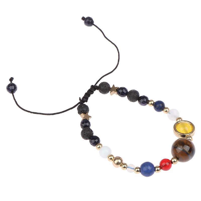 Universe Solar System Eight Planet Stone Beads Bracelet Chain Jewelry Gifts, LC - Picture 1 of 12