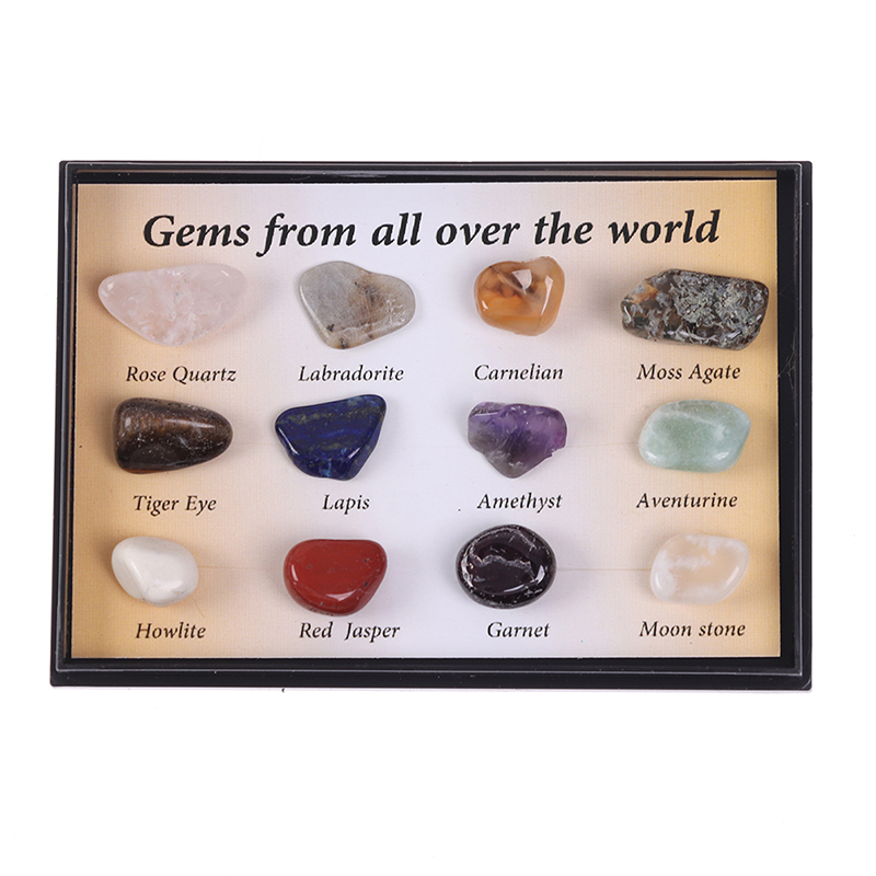 12pcs/box Chakra Stones Natural Stone Reiki Healing Crystal Gemstones aga-qj SPI - Picture 8 of 12