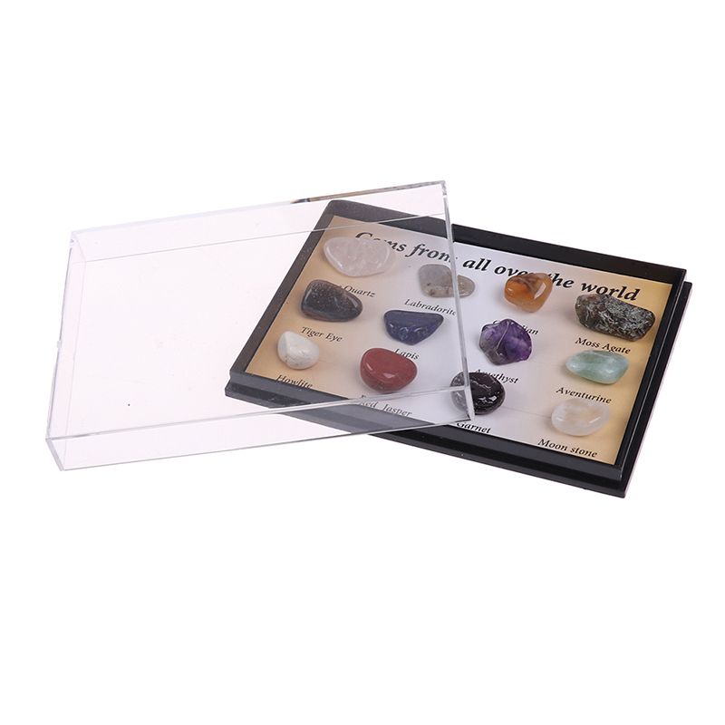 12pcs/box Chakra Stones Natural Stone Reiki Healing Crystal Gemstones aga-qj SPI - Picture 9 of 12