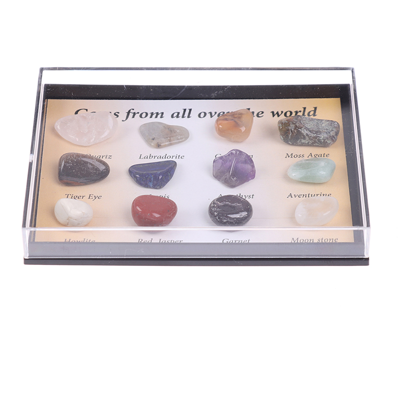 12pcs/box Chakra Stones Natural Stone Reiki Healing Crystal Gemstones aga-qj SPI - Picture 10 of 12