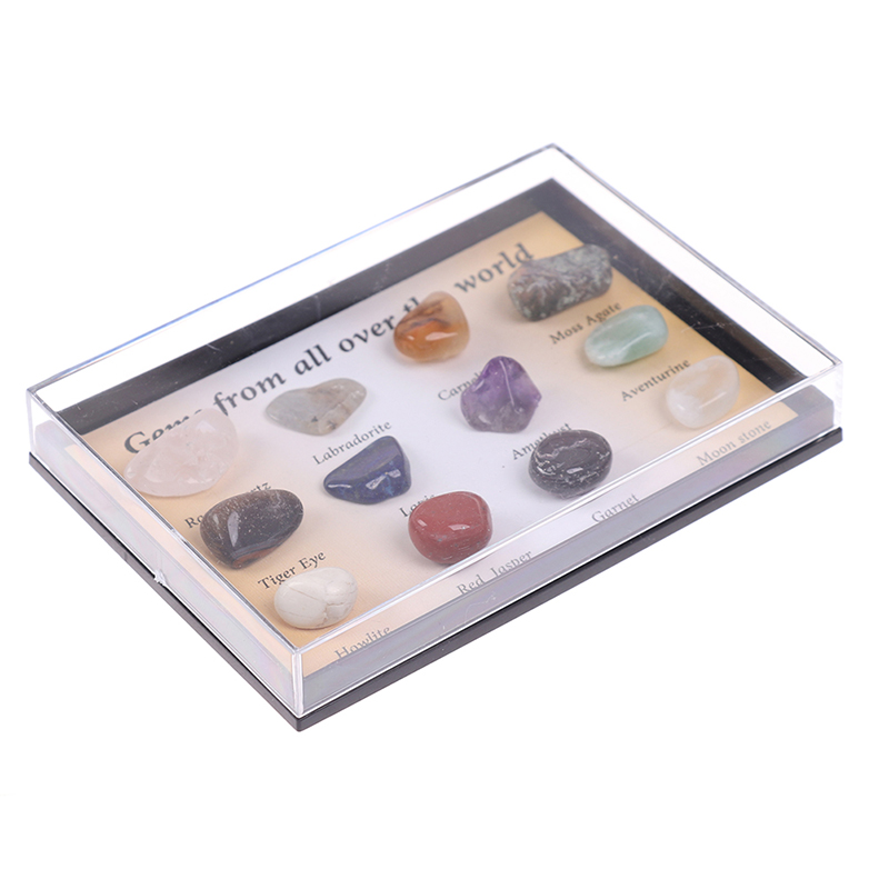 12pcs/box Chakra Stones Natural Stone Reiki Healing Crystal Gemstones aga-qj SPI - Picture 11 of 12