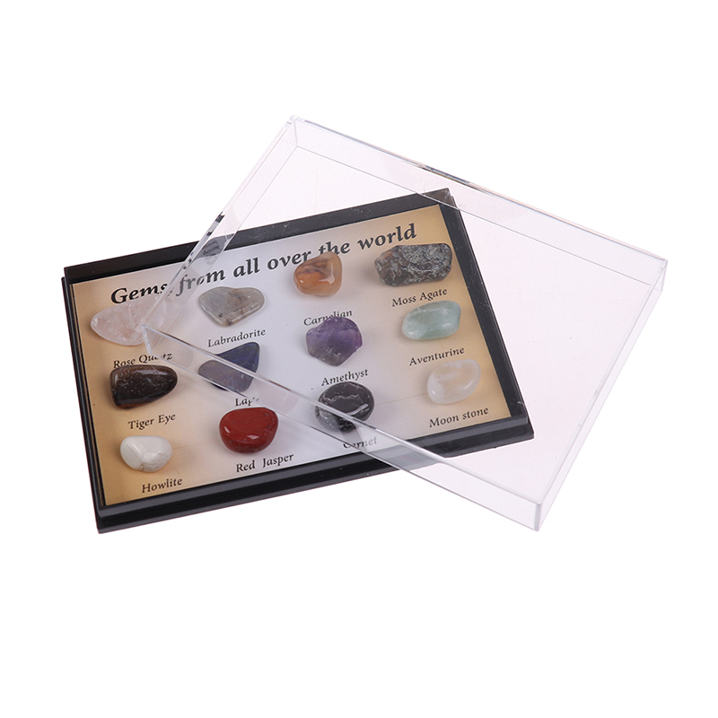12pcs/box Chakra Stones Natural Stone Reiki Healing Crystal Gemstones aga-qj SPI
