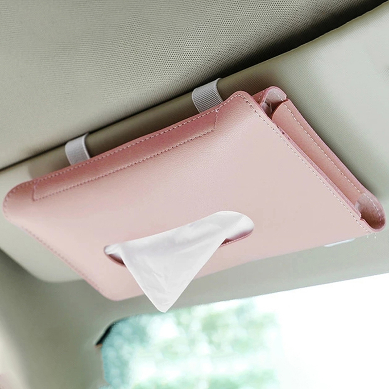 Car Tissue Box Towel Car Sun Visor Tissue Box Holder Auto Interior Storage D T-❤