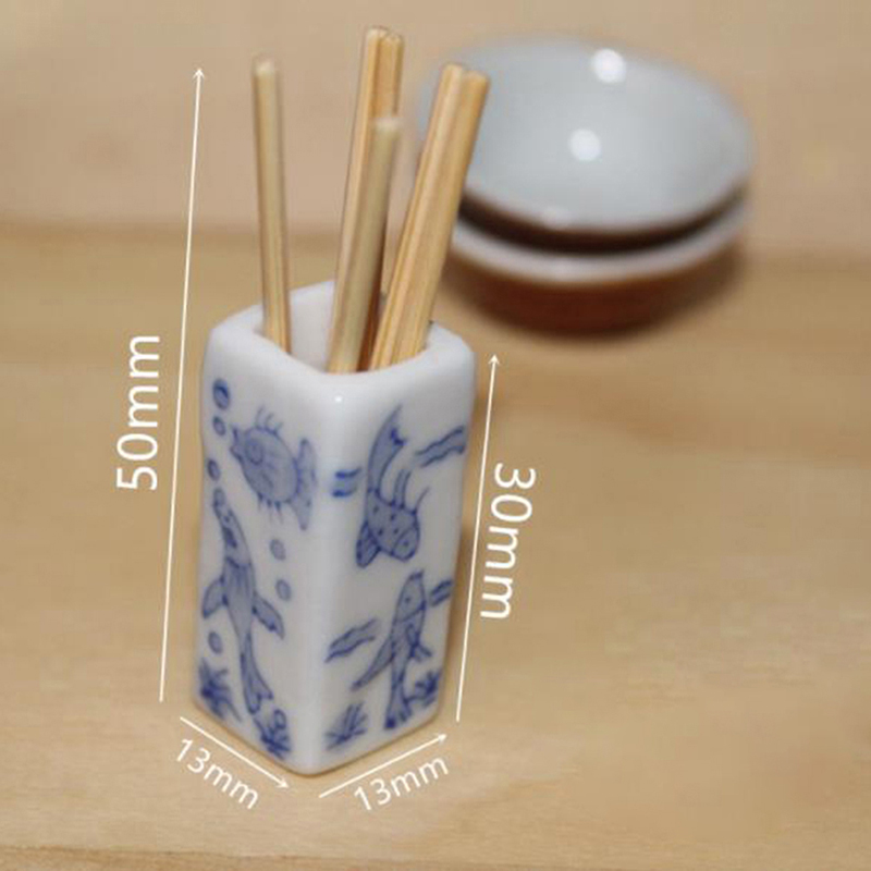 1/12 Miniature Dollhouse Chinese Chopsticks tube Tableware Set Kitchen T HZ Le