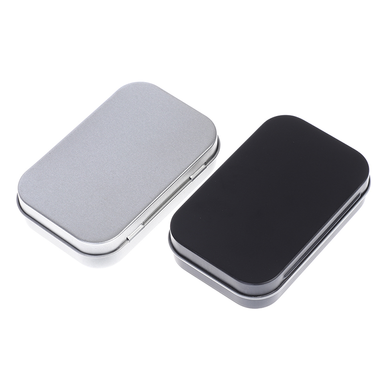Survival Kit Tin Small Empty Metal Tin Flip Storage Box Case Coin
