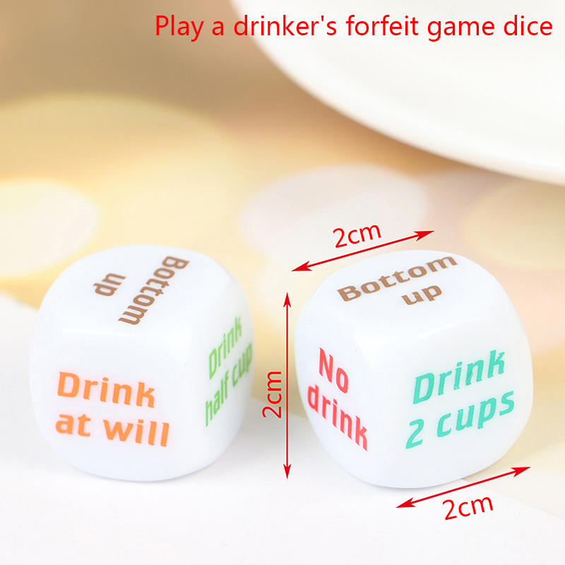 2PCS Funny Drinking Sip Dice Roll Decider Die Game Party Bar Club Pub Gift To LX