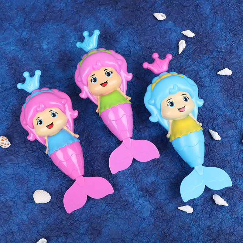 Cute Mermaid Clockwork Dabbling Floating Swimming Water Play Cartoon Bath Toy TS
