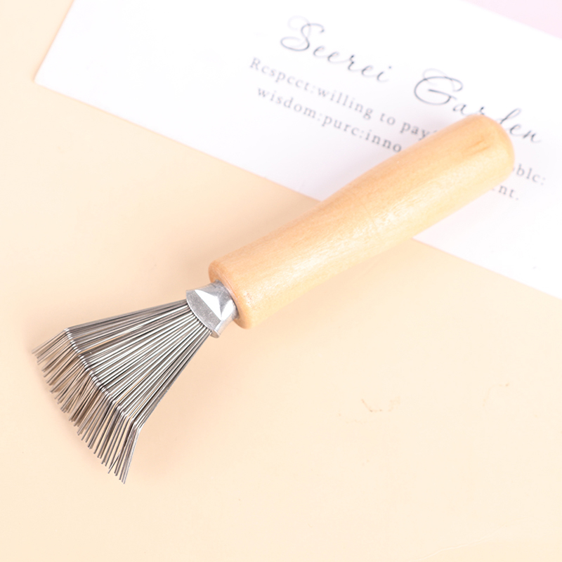 1Pcs Wooden Comb Cleaner Cleaning Hair Brush Comb Cleaner Handle Embeded ToAT M~ - Picture 11 of 12