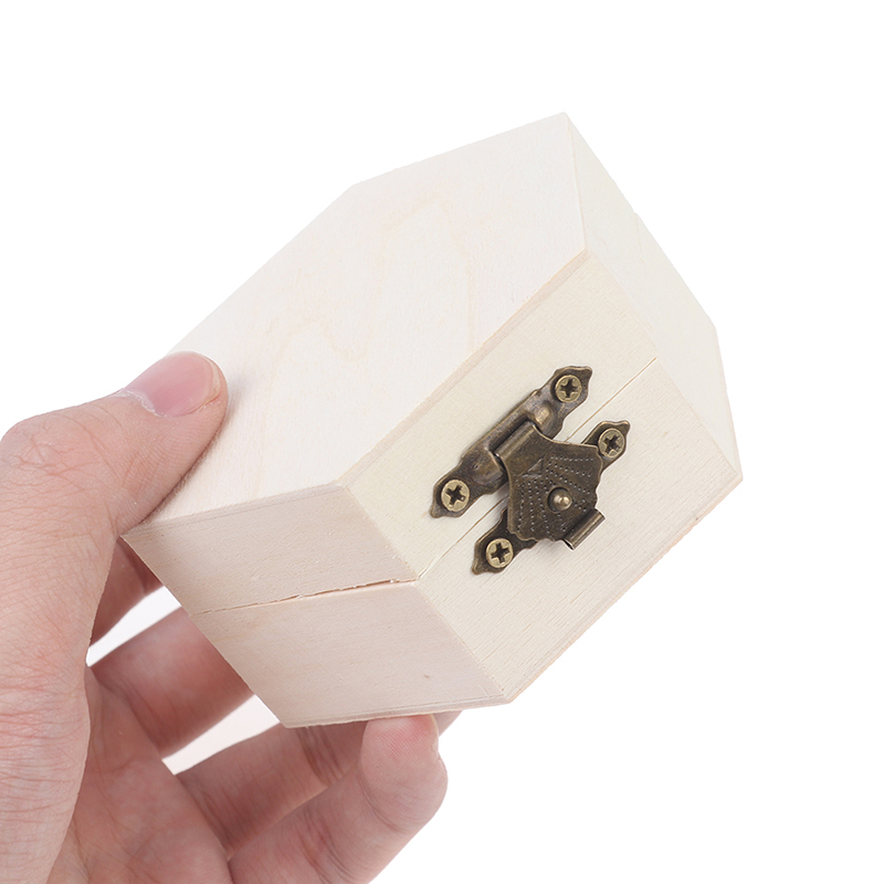 Hexagonal Shaped Wooden Storage Box Jewelry Wedding Gift Box Jewelry Display SPI - Picture 11 of 12