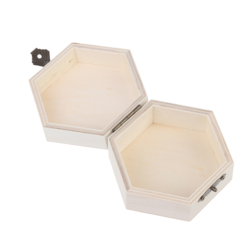 Hexagonal Shaped Wooden Storage Box Jewelry Wedding Gift Box Jewelry Display SPI - Picture 12 of 12