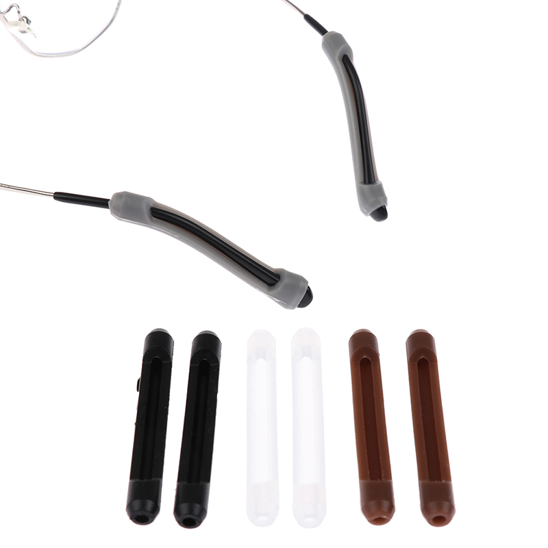 1 Par 6.5cm Black Slcone Ear Hook Glasses End Eyeglass Temple Tp Ant Non Slp Frame Readng - Foto 7