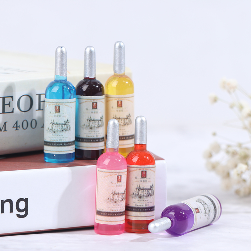 10Pcs 1:12 1:6 Dollhouse Miniature Wine Bottles Model Dolls Kitchen Accessor H❤W