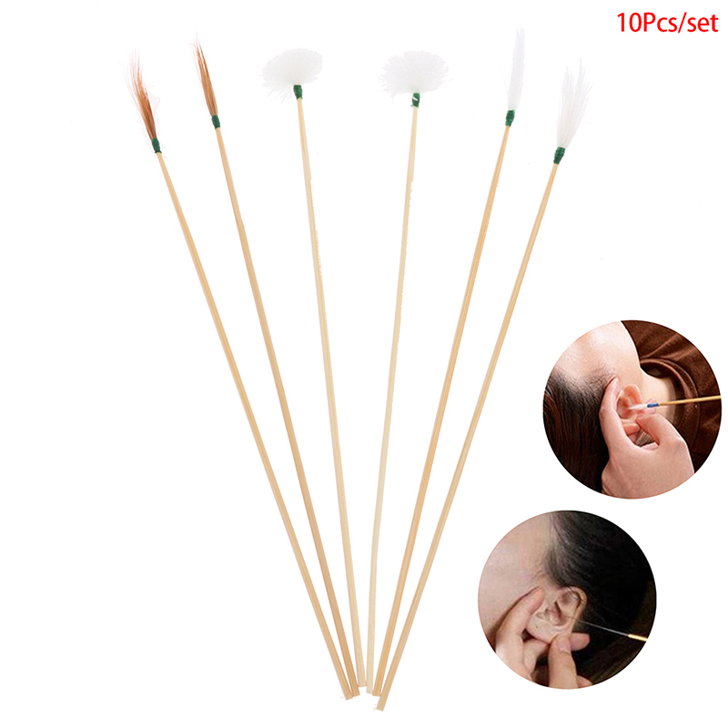10Pcs Bamboo Feather Earpick Wax Remover Curette Ear Dig Spoon Cleaner St-qk - Bild 9 von 15
