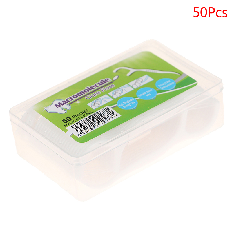 50Pc Dental Floss Flosser Pick Tooth Cleaning Interdental Pick Oral Hygiene C CH