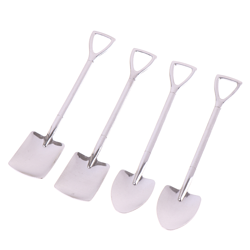 4Pcs/set Stainless Steel Retro Shovel Ice Cream Coffee Spoon Creative Tea-sp-qk - Picture 11 of 12