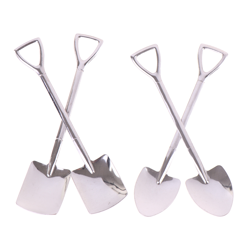4Pcs/set Stainless Steel Retro Shovel Ice Cream Coffee Spoon Creative Tea-sp-qk - Picture 10 of 12