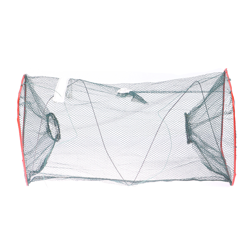 Foldable Fishing Net Dip Net Fish Cage Nylon Steel Wire Fishing Trap C';x WN