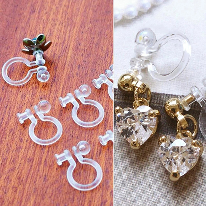 Invisible Clip on Earring Converters For Non Pierced Ears Jewelry Findings SN eBay