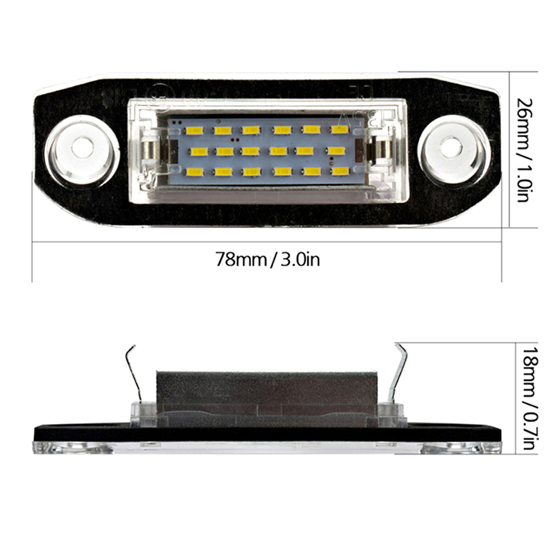 LED car license plate light 12V white light for Volvo S40 S60 S80 XC70 X-ja - Zdjęcie 3 z 12