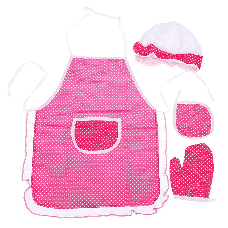 4Pcs/Lot Child Chef Dress Up Clothes Cooking Pretend Play Kitchen T P1