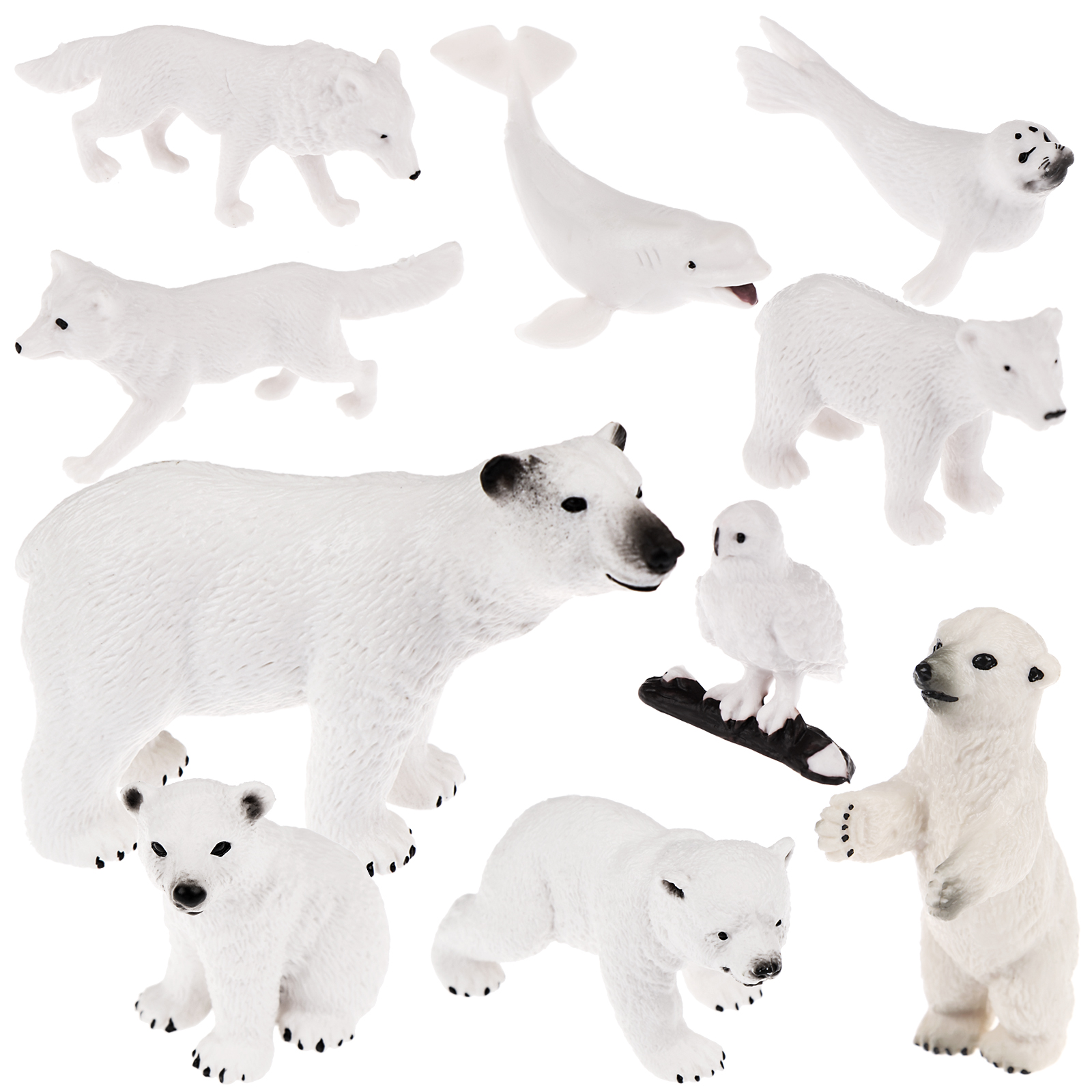 Polar Animal Toy Figurines Set Realistic Polar Bear Figures SB8547