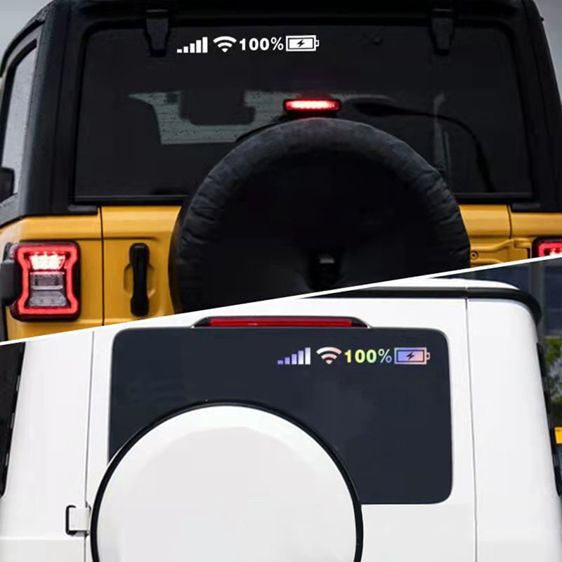 Wifi Batteriestandsmarkierung Auto Vinyl Aufkleber Auto Heckscheibe Lustige H❤W - Foto 2 di 14