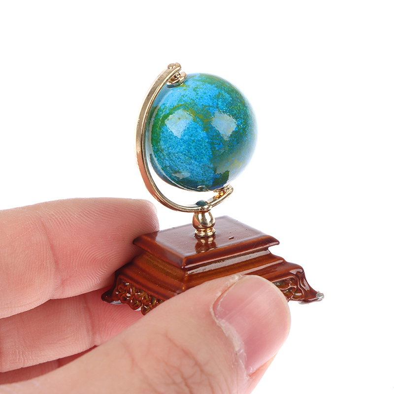 1pcs Mini Metal 1:12 Vintage Blue World Globe Miniature Doll House Furniture Pe 1pcs Mini Metal 1:12 Vintage Blue World Globe Miniature Doll House Furniture Pe
