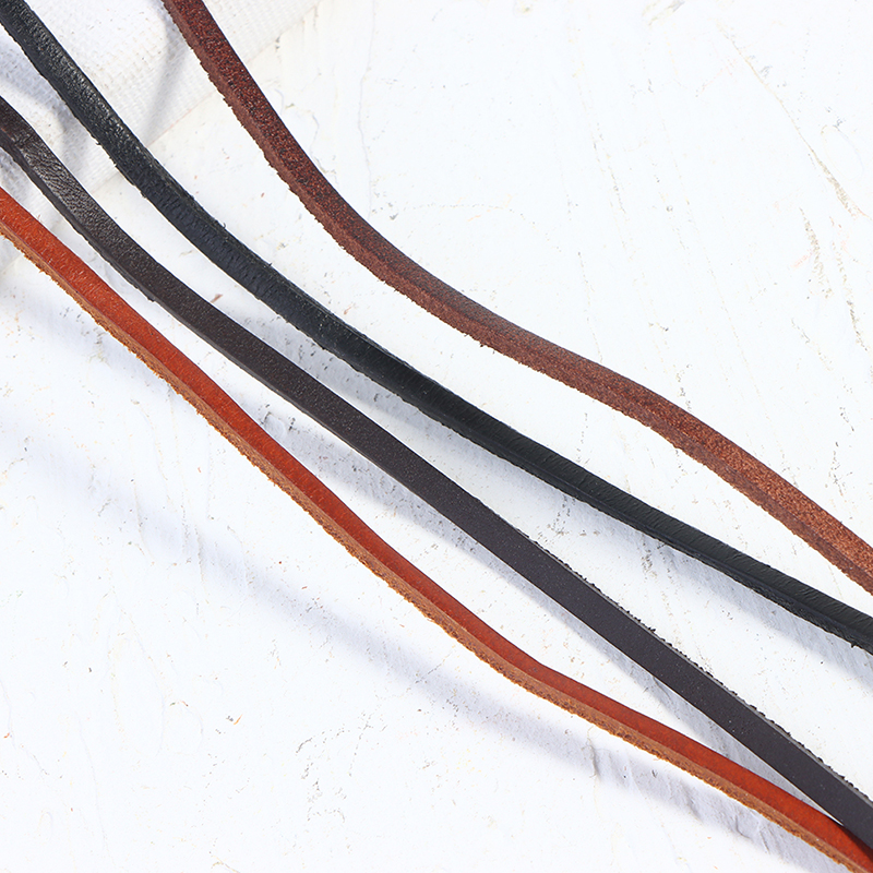 5m Retro Genuine Leather Cord Flat Strand Cow Leather Rope String for Jewelr F2 5m Retro Genuine Leather Cord Flat Strand Cow Leather Rope String for Jewelr F2