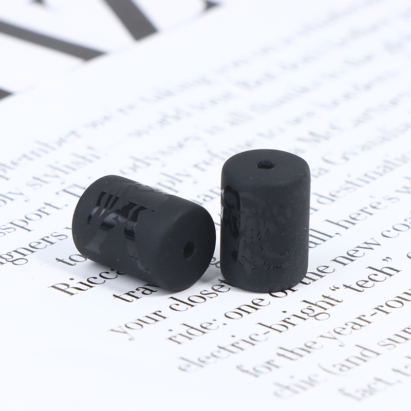 12 Zodiac Beads Charms Matte Black Onyx Constellation Beads Cylinder Pen.CF Sp