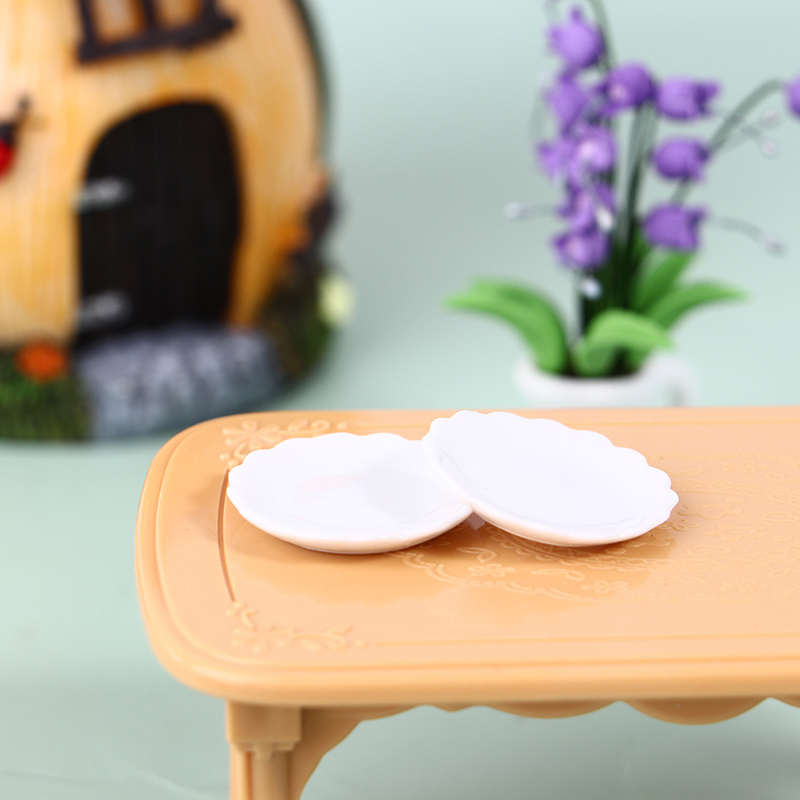2Pcs 1:12 Dollhouse Miniature Ceramic Plate Dessert Lace Dish Tableware Deco H❤W 2Pcs 1:12 Dollhouse Miniature Ceramic Plate Dessert Lace Dish Tableware Deco H❤W
