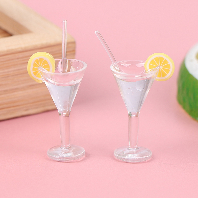 2PCS 1:12 Dollhouse miniture Drink lemon juice Cups Kitchen Accessories Toyu JC
