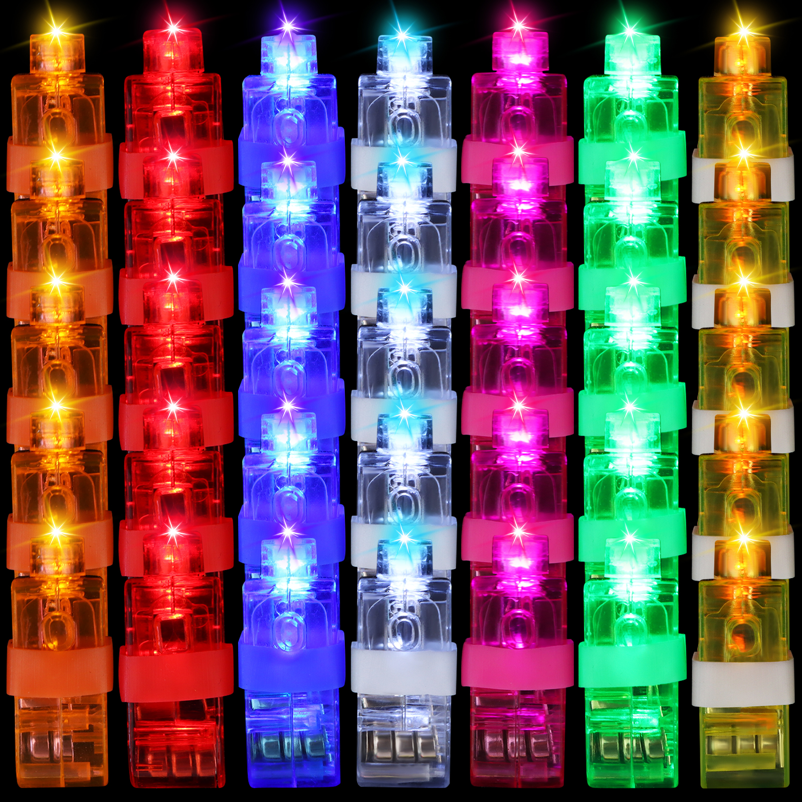 42PC LED Fingerlampe,7 Farben Bunt Fingerlampe für Kinder Super Helle LED  Fin-s