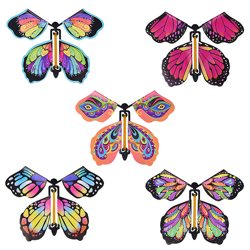 10x Magic Wind Up Flying Butterfly Powered Magic Fairy Flying Toy Surprise G-qk - Picture 4 of 5