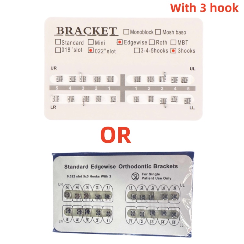 20pcs/set Dental Orthodontic Mini Edgewise Metal Bracket with/no hooRI - Picture 14 of 15