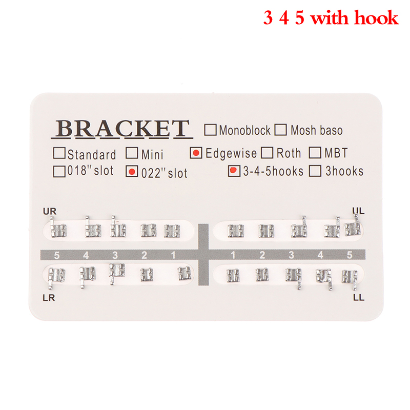 20pcs/set Dental Orthodontic Mini Edgewise Metal Bracket with/no hooRI - Picture 15 of 15