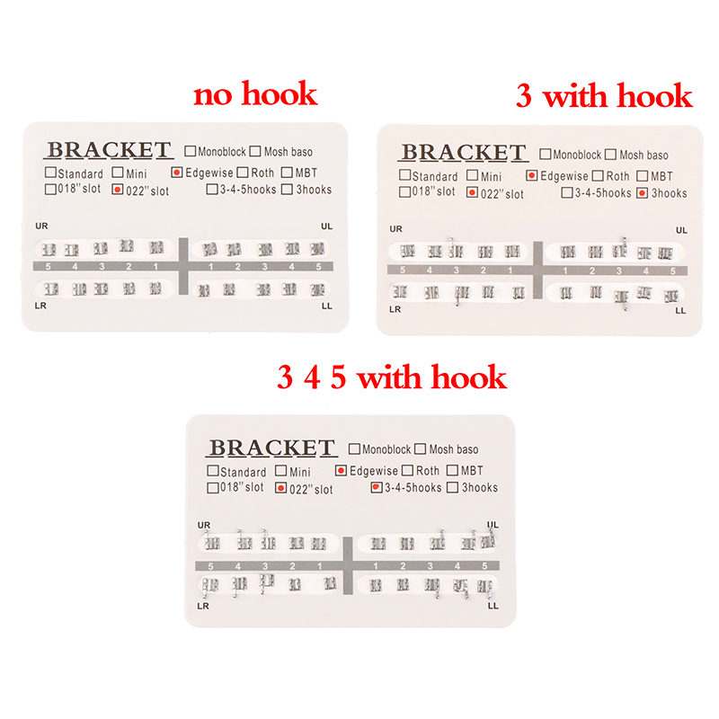 20pcs/set Dental Orthodontic Mini Edgewise Metal Bracket with/no hooRI - Picture 7 of 15