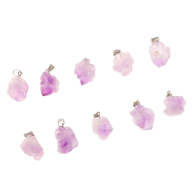 Natural Crystal Amethyst Rough Mineral Specimen Rock Stone Pendant Necklace G=QU - Bild 6 von 12