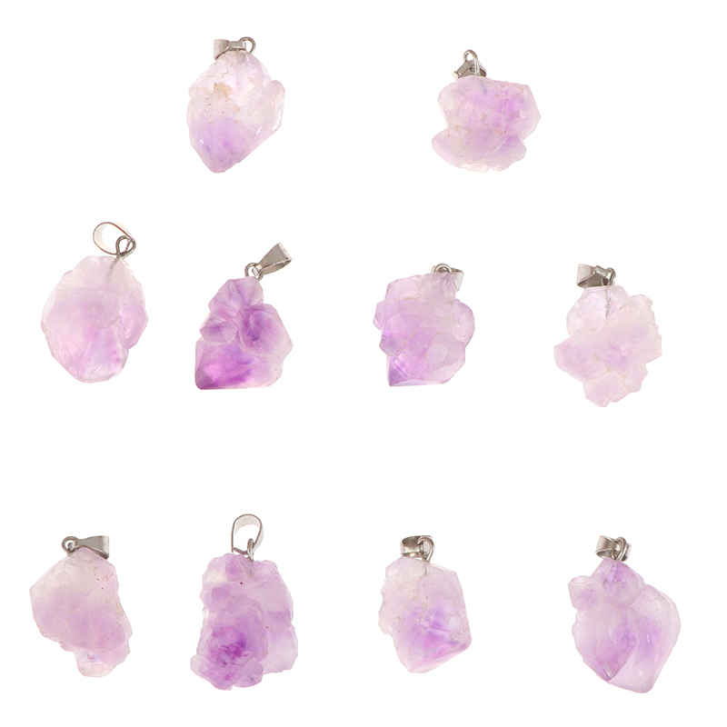 Natural Crystal Amethyst Rough Mineral Specimen Rock Stone Pendant Necklace G=QU - Bild 7 von 12