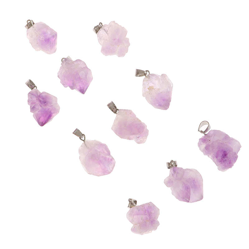 Natural Crystal Amethyst Rough Mineral Specimen Rock Stone Pendant Necklace G=QU - Bild 9 von 12