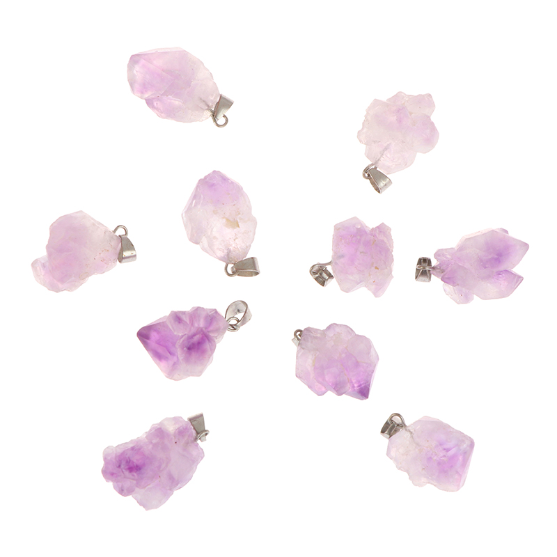 Natural Crystal Amethyst Rough Mineral Specimen Rock Stone Pendant Necklace G=QU - Bild 11 von 12