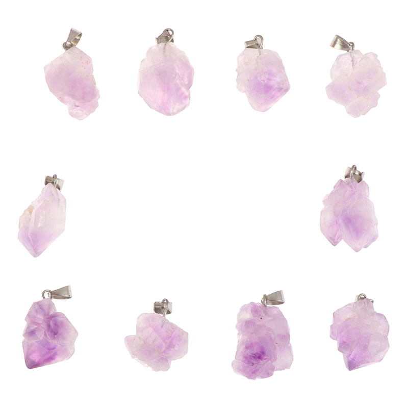 Natural Crystal Amethyst Rough Mineral Specimen Rock Stone Pendant Necklace G=QU - Bild 8 von 12