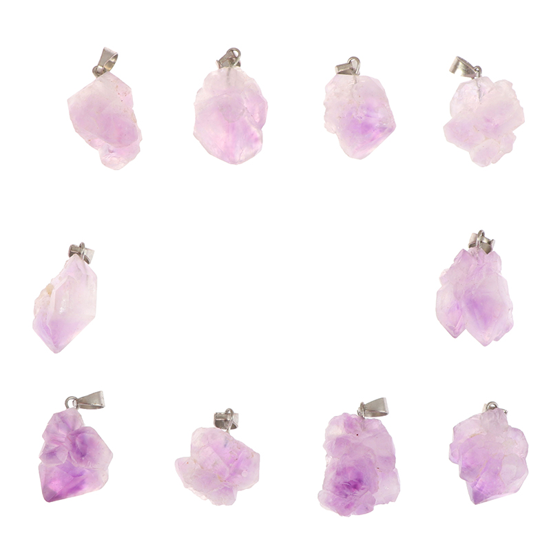 Natural Crystal Amethyst Rough Mineral Specimen Rock Stone Pendant Necklace G=QU - Bild 10 von 12