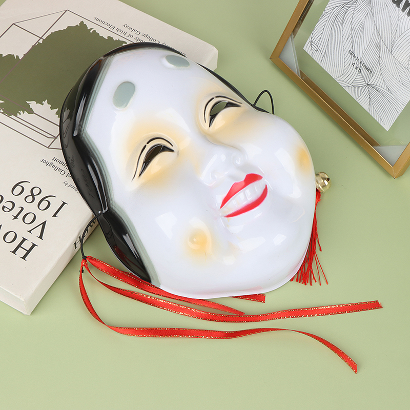 Japanese Traditional Drama Mask Halloween Ugly Women Perform Masks Pr*d* - Picture 8 of 12