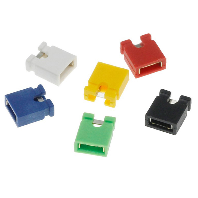 100 Pcs Pin Header Jumper Blocks Connector 2.54 Mm For 3 1/2 Hard Disk