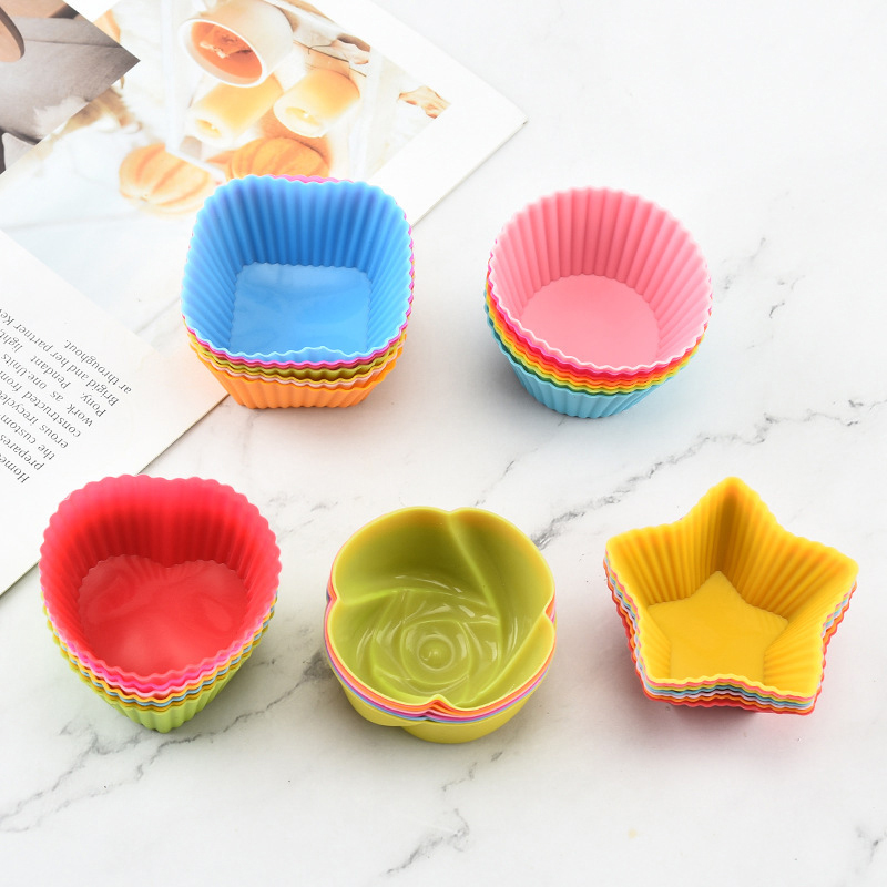 7pcs/Set Silicone Cake Mold Muffin Cupcake Baking Molds DIY Cake Decorating  Too!