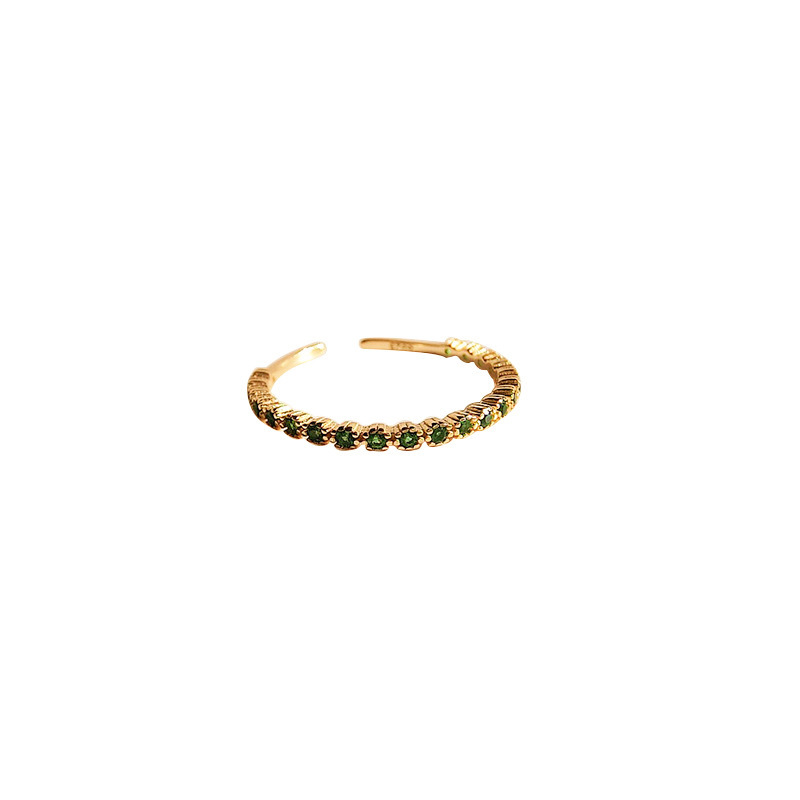 Gold Emerald Opening Rings for Women Adjustable Design High Quality Jewelry Sp Gold Emerald Opening Rings for Women Adjustable Design High Quality Jewelry Sp