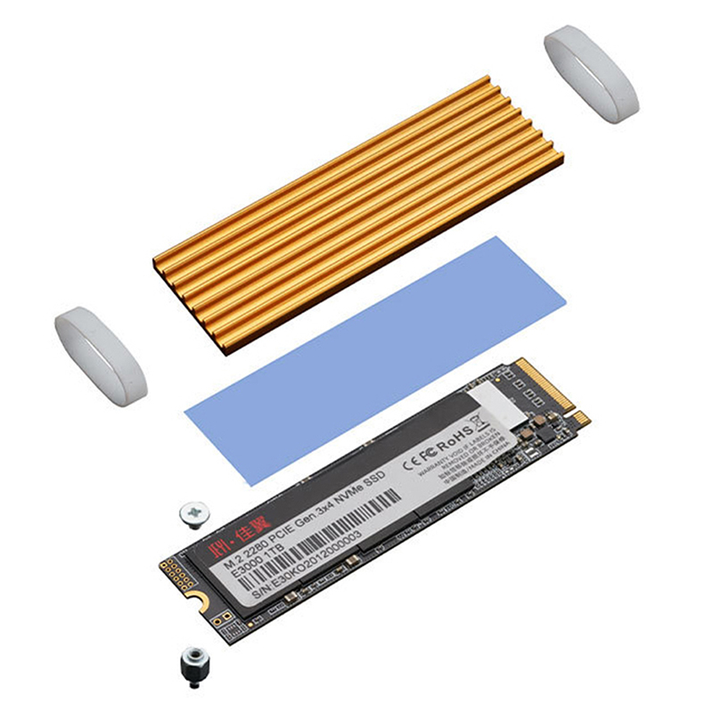 Aluminum Cooling HeatSink Heat Dissipation Radiator for M.2 NGFF SATA PCI-E IAZM - Picture 7 of 12