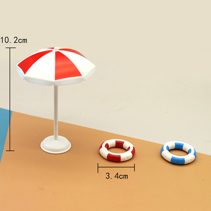 Doll house simulation Cute Mini swimming pool swimming circle beach chair se SN❤ - Picture 10 of 12