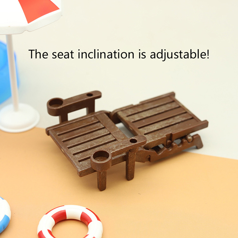 Doll house simulation Cute Mini swimming pool swimming circle beach chair se SN❤ - Picture 12 of 12