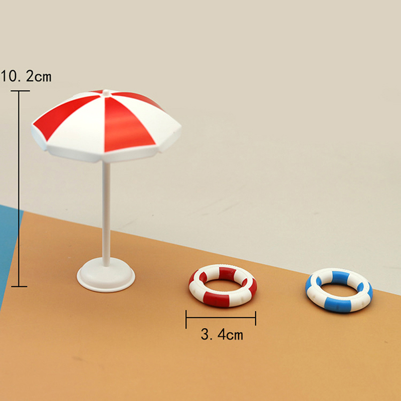 Doll house simulation Cute Mini swimming pool swimming circle beach chair se SN❤ - Picture 9 of 12